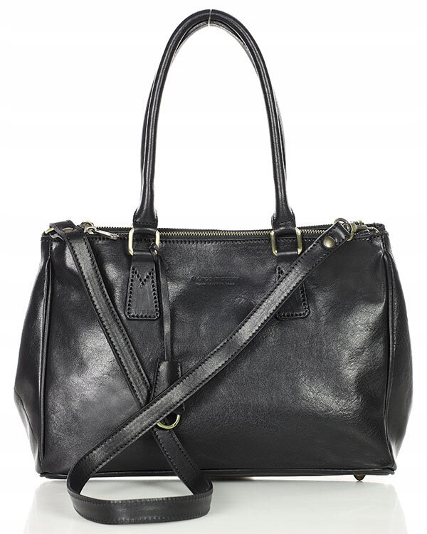 Torebka damska kuferek SKÓRZANY Marco Mazzini Zapięcie zamek