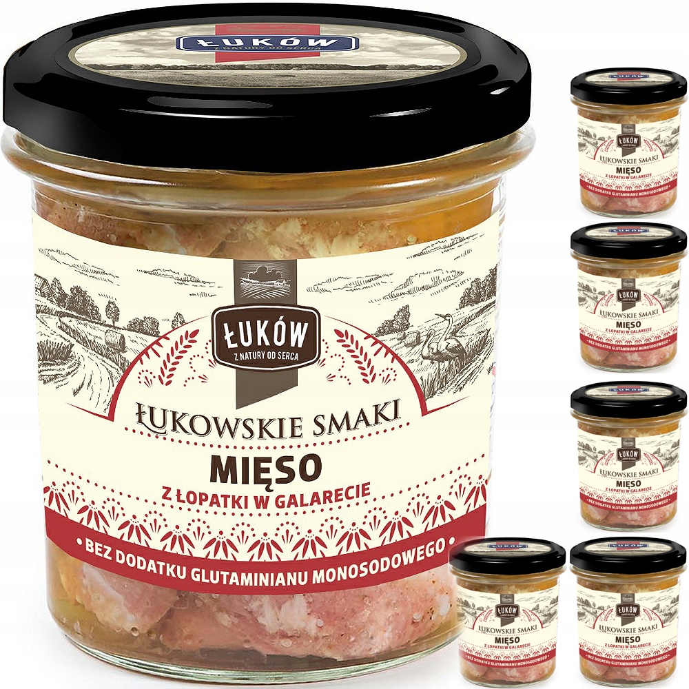 Levně Łuków Maso z lopatky v želé 300 g Łuków sklenice x6