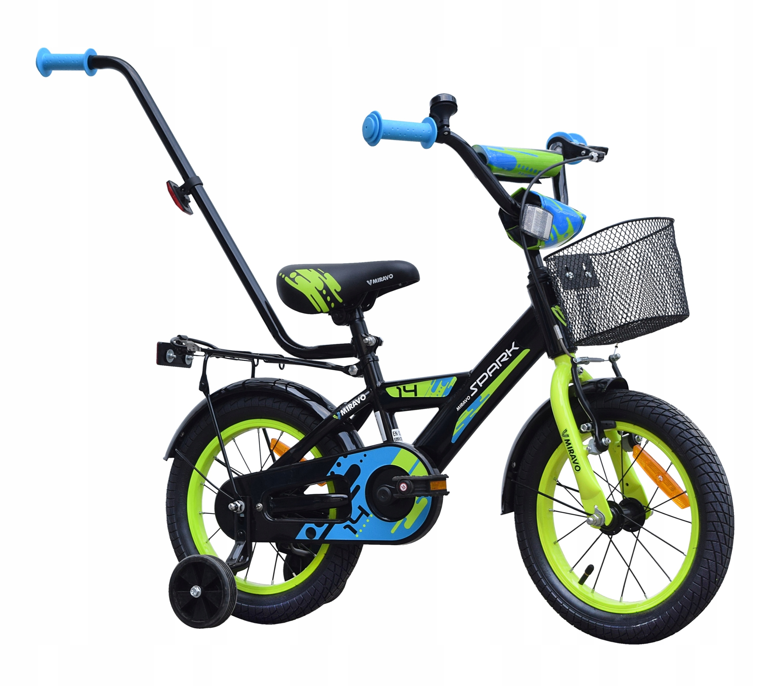 Rowerek Dziecięcy 14 Cali Miravo Rower Dla Chłopca Koszyk Prowadnik