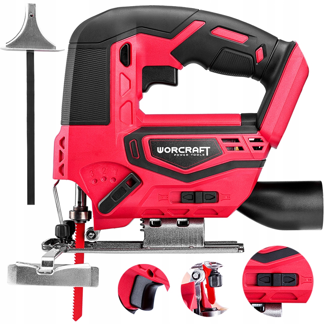 Wyrzynarka Worcraft Akumulatorowa 20V uchwyt typu T +prowadnica