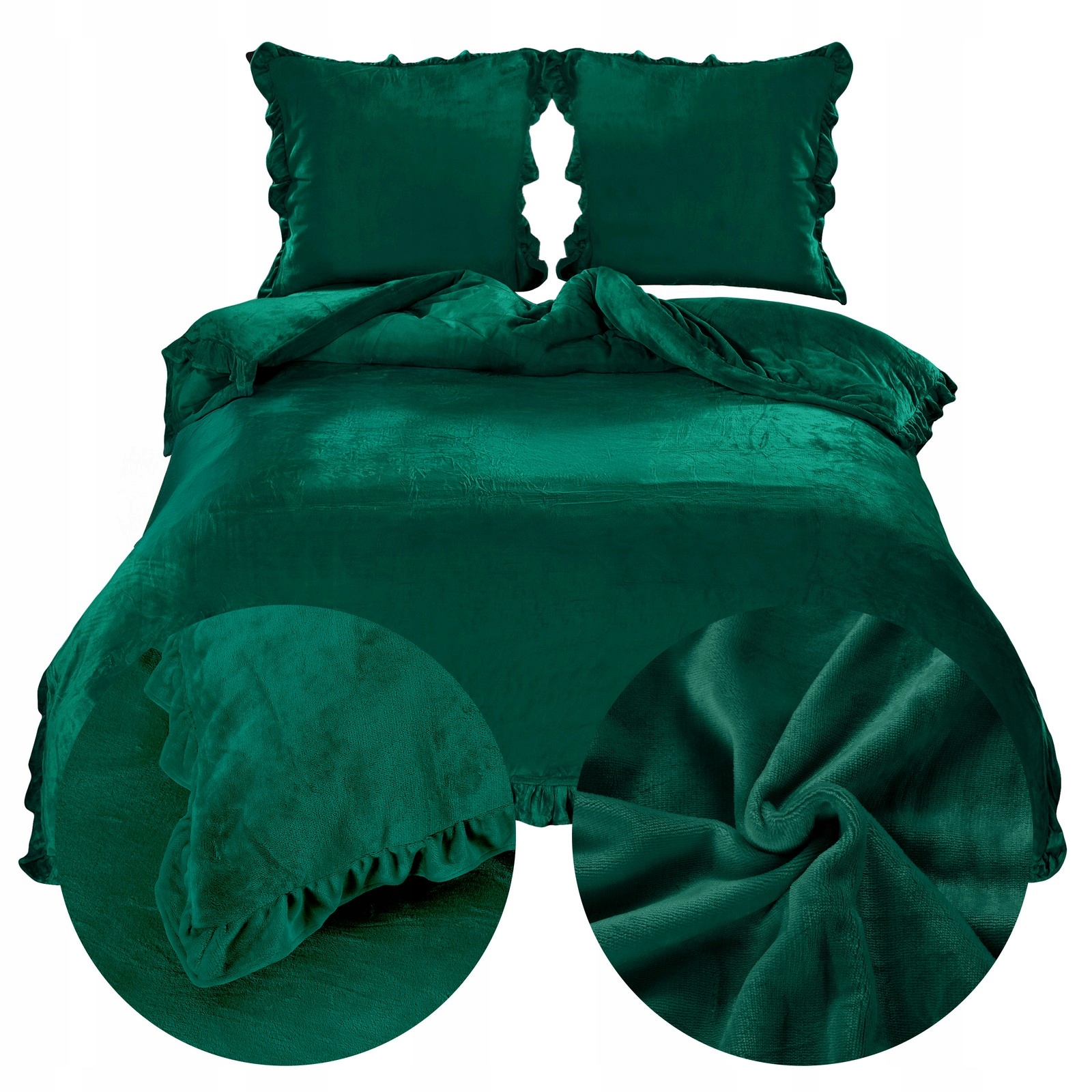 Posteľná Bielizeň s volánom 200x220 3 ks Obliečky 70x80 Mikrovlákno Plyšový medvedík Erva