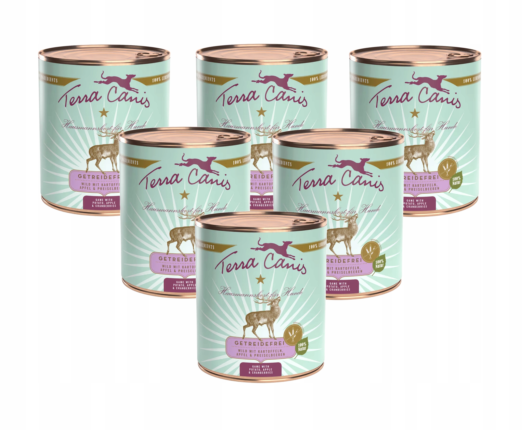 Terra Canis Zvěřina s bramborami, jablka 6x800 g