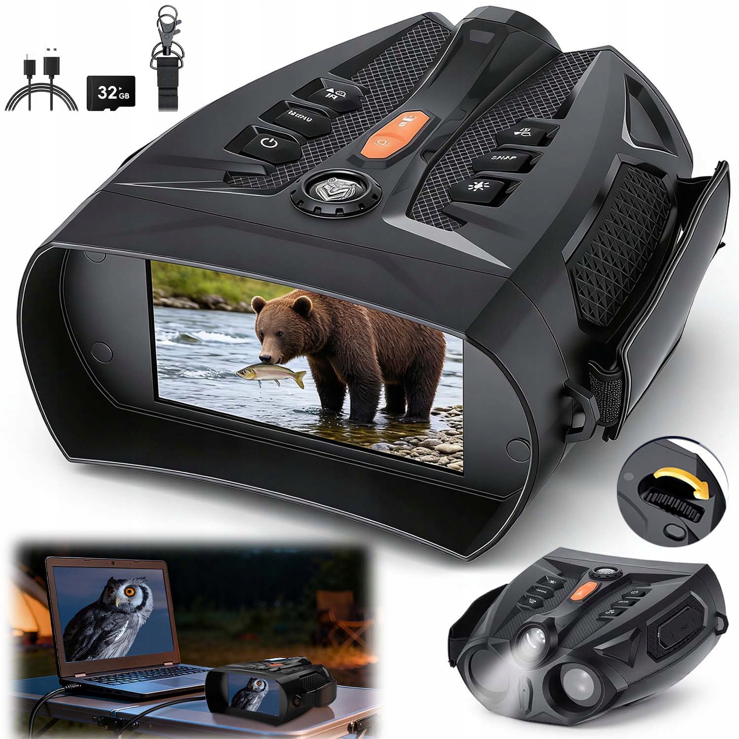 Digitální Noční Vidění S Dalekohledem, Infračervená Kamera 10X Zoom S 32 Gb Kartou