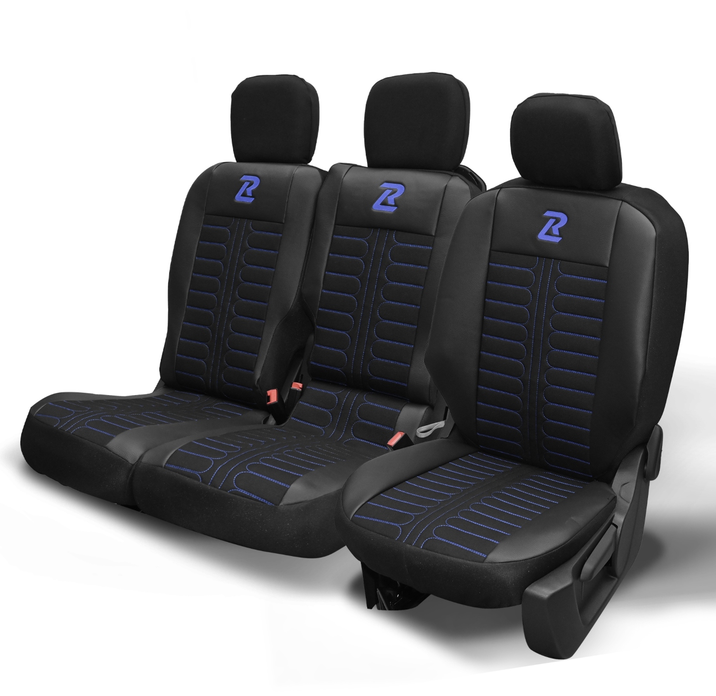 Poťahy na sedadlá Tornado Berlingo 3 Doblo Partner 1+2 Čierno-modré