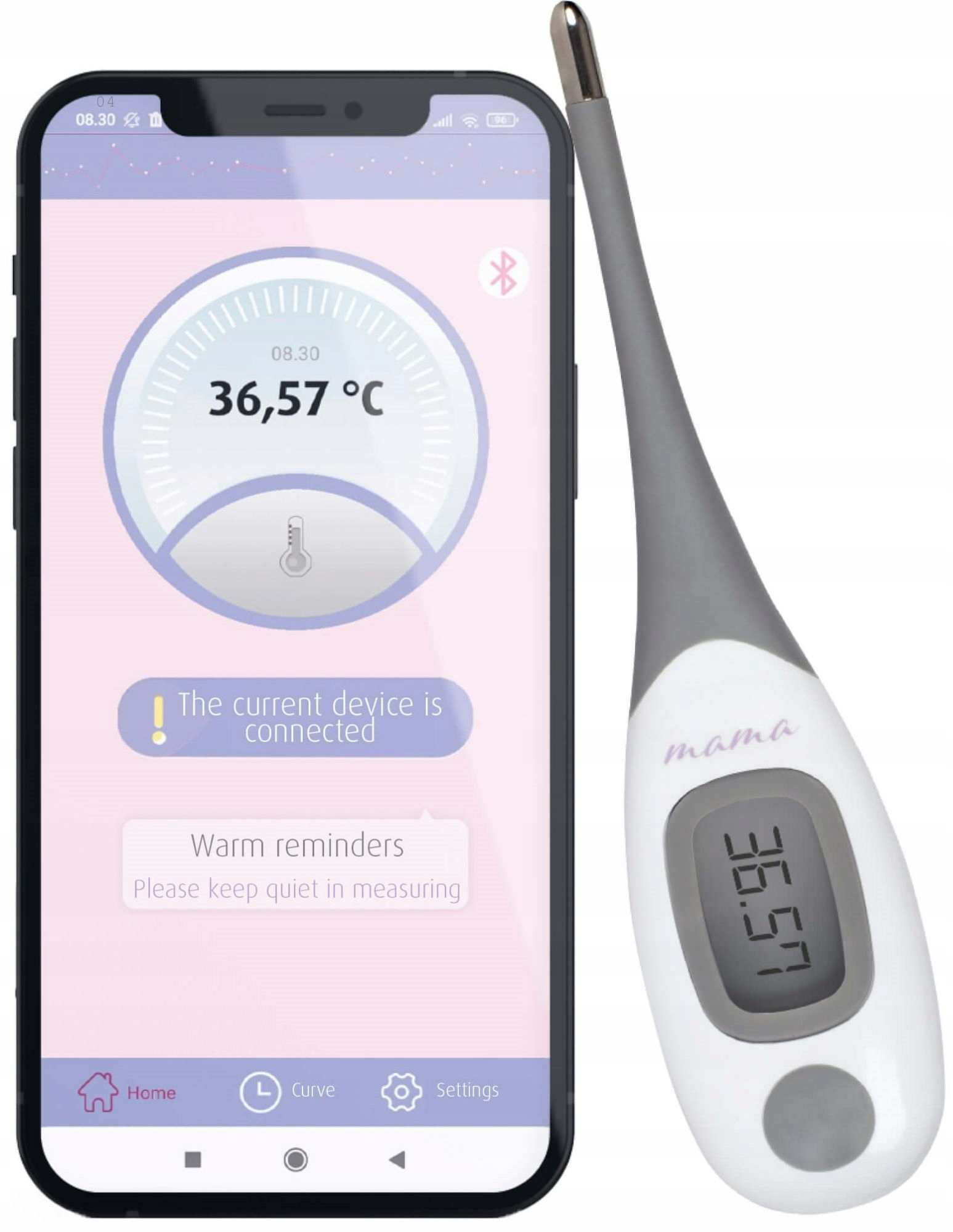Termometr Owulacyjny Zapisuje Wyniki W Aplikacji Precyzyjny +/- 0,05°C