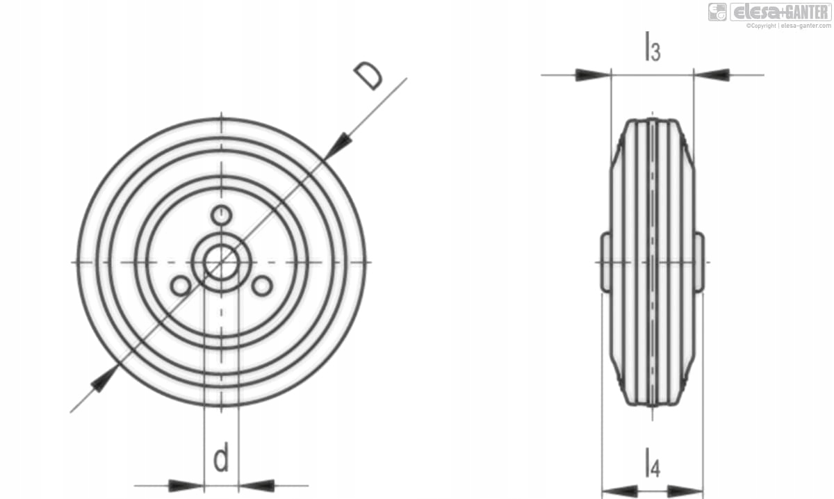 Koło przemysłowe Elesa+Ganter RE.E3-100-RBL Marka inny