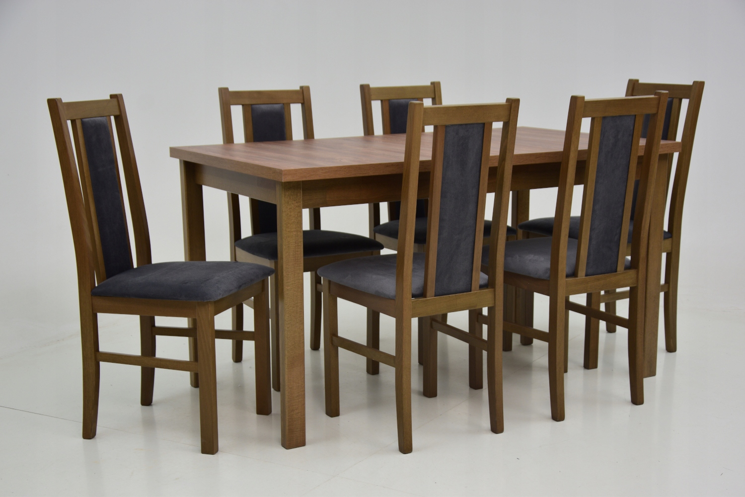 Zestaw drewniane 6 krzeseł ze stołem 80x140/180 Kod producenta B-14 + AL-2
