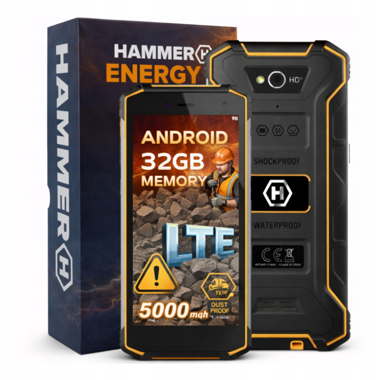 Pancéřový chytrý telefon Hammer Energy 2 3/32GB Orange IP68 Orig. balení Nové
