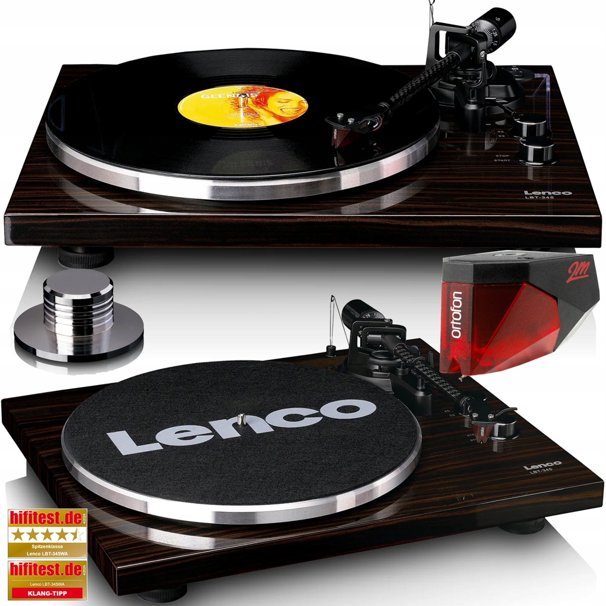 Lenco LBT-345WA Expertise Gramofon Belt-Drive Bt Ortofon 2M Red Prítlak