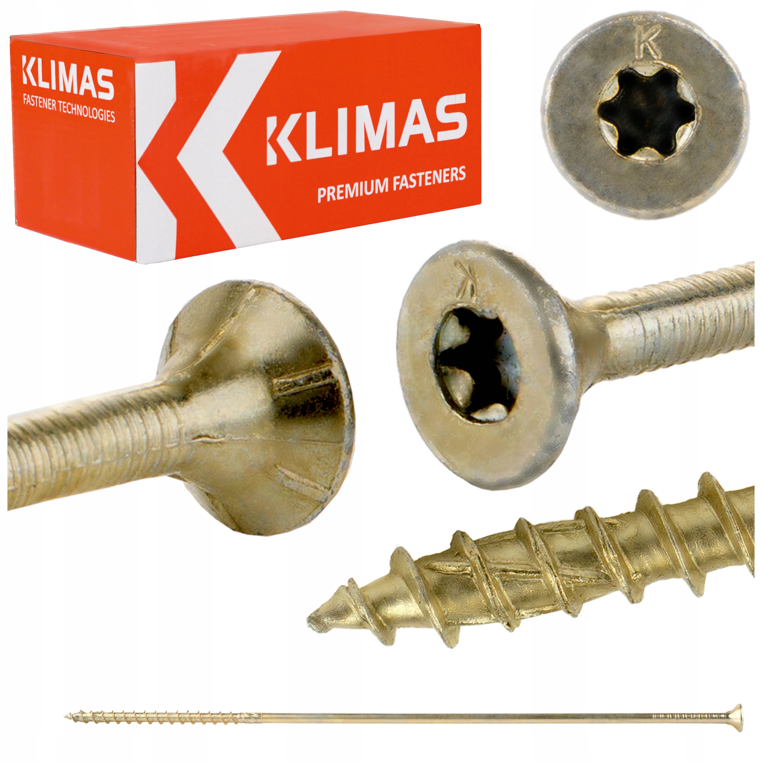 Skrutky do dreva Torx 6x280 mm 100 ks kužeľové tesárske Klimas Wkcs