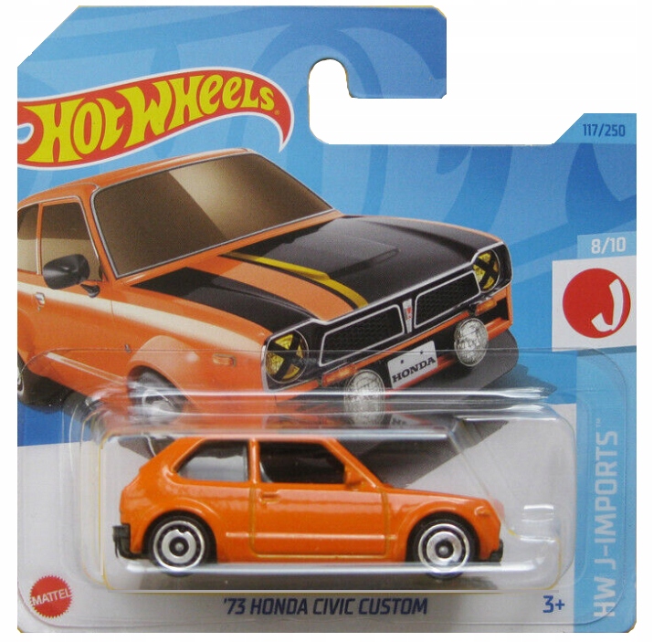 Hot Wheels '73 Honda Civic Custom HW J-Imports 1:64 pomarańczowy