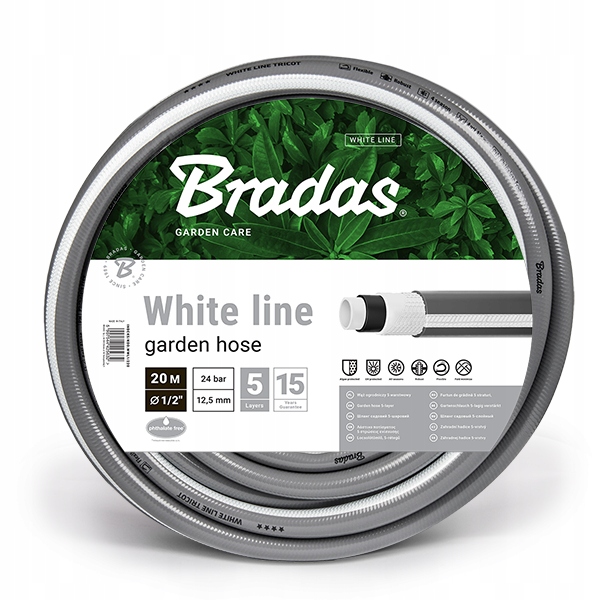 

Bradas Wąż Ogrodowy White Line 1/2"- 20M