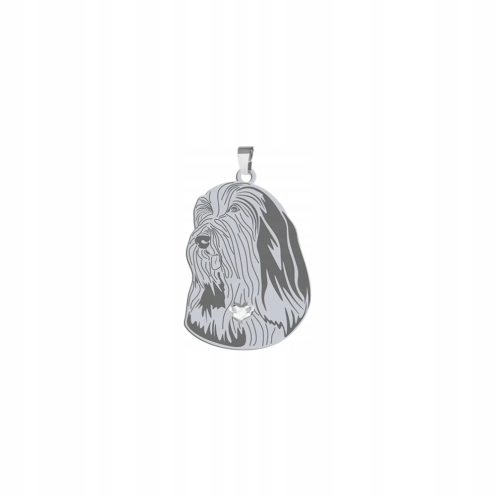 Stříbrný přívěsek s psem Bearded Collie 925 Šperky Dárek Gravírování Bonus