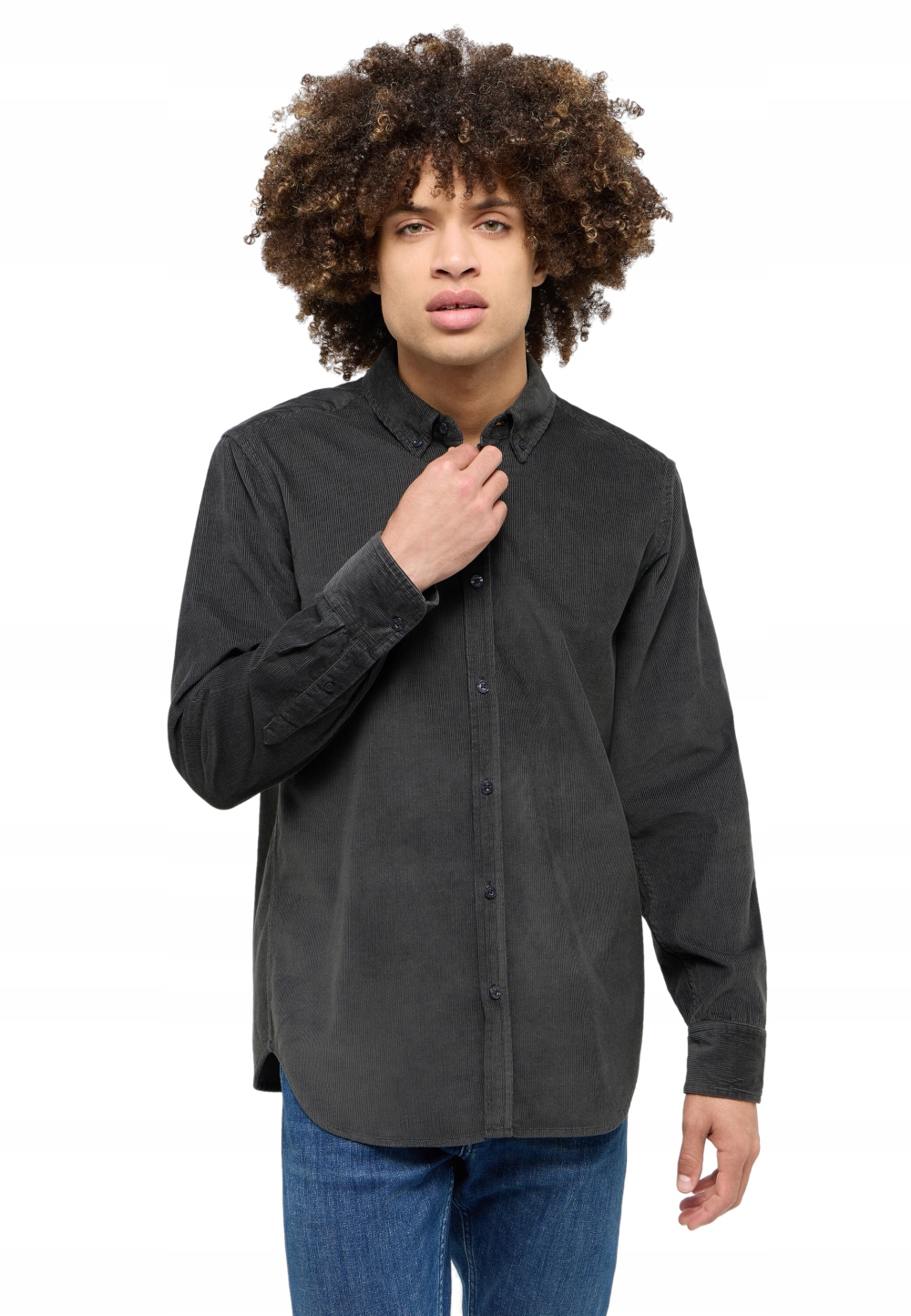 Mustang Grafitová Pánská Manšestrová Košile