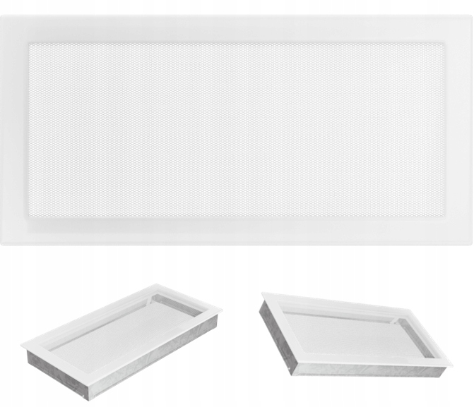 Ventilační mřížka bílá 22x45 krbová obyčejná s mřížkou