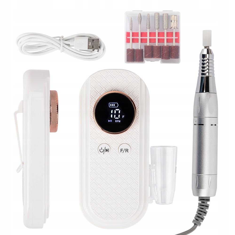 Profesionální Bruska na nehty Praktická bílá 50W Silná Frézy Nosič