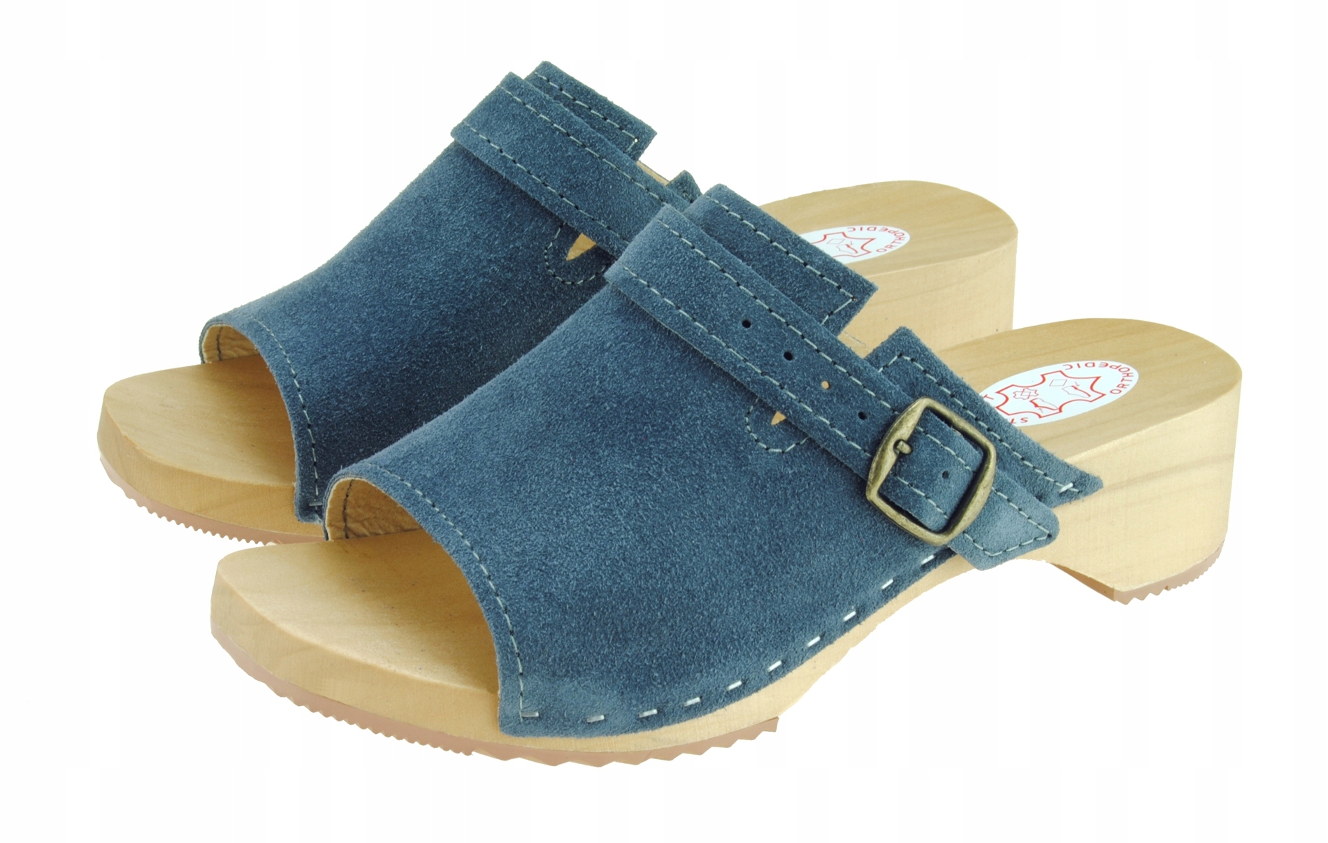 

Drewniaki z regulowaną klamerką, Niebieskie 36