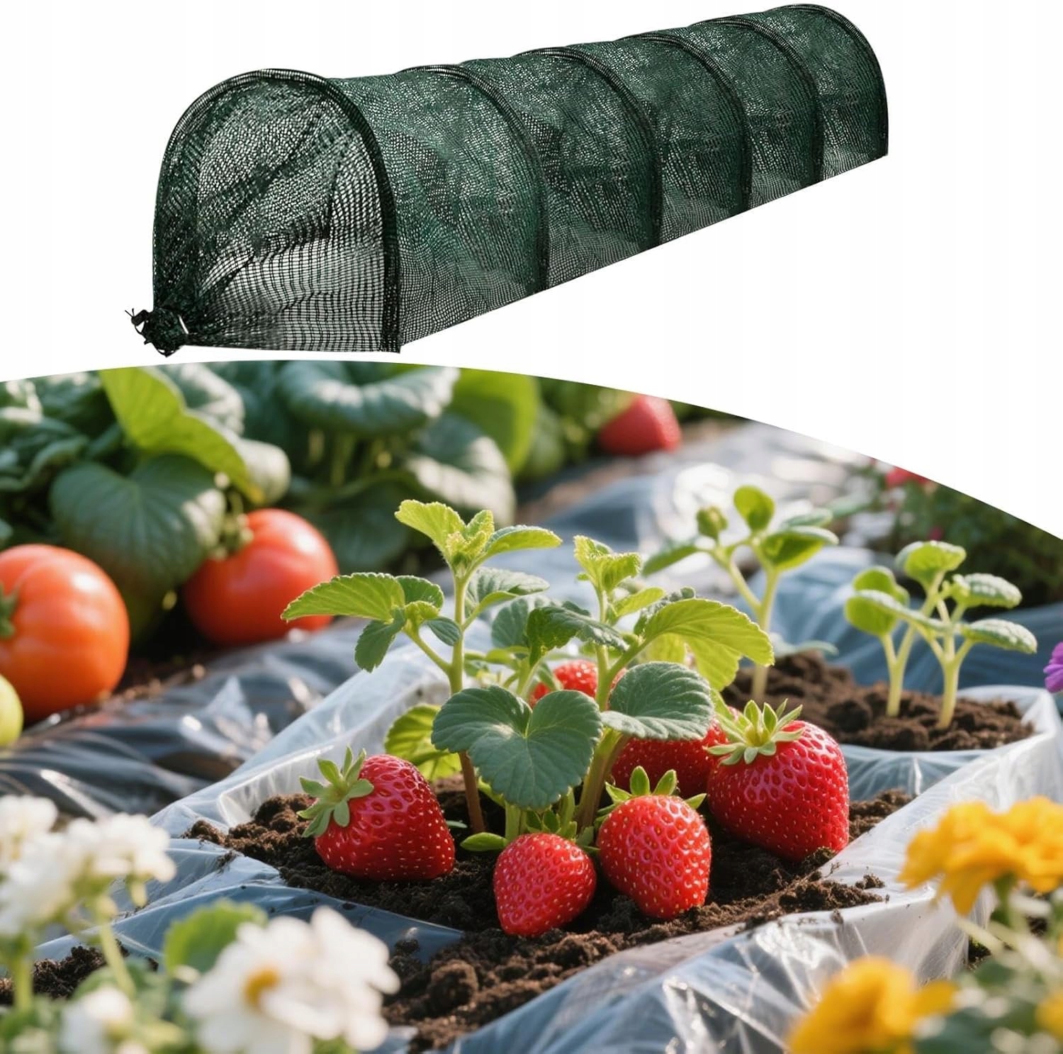 Zelený ochranný tunel na zeleninu 300x45x45 cm pro pěstování Zeleniny