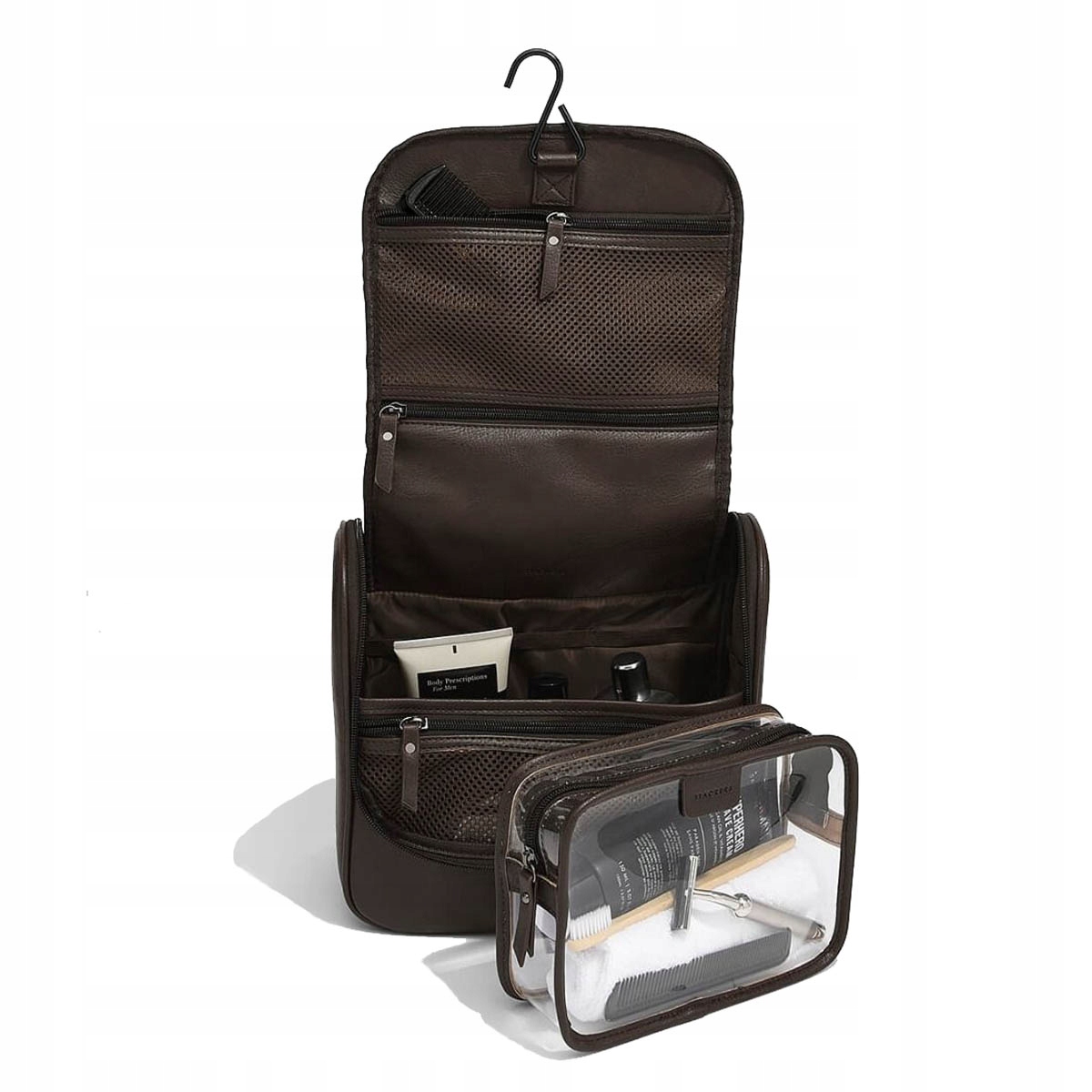 Cestovní kosmetická taška na zavěšení Stackers, hnědá