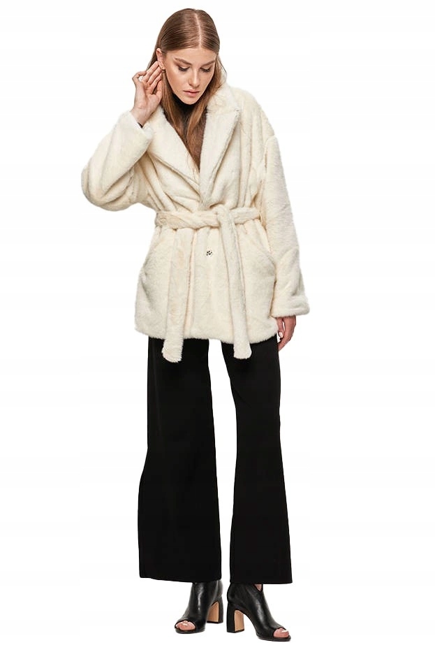 Bunda Kožešina S Límcem GSQ2166 Bílá M (38)