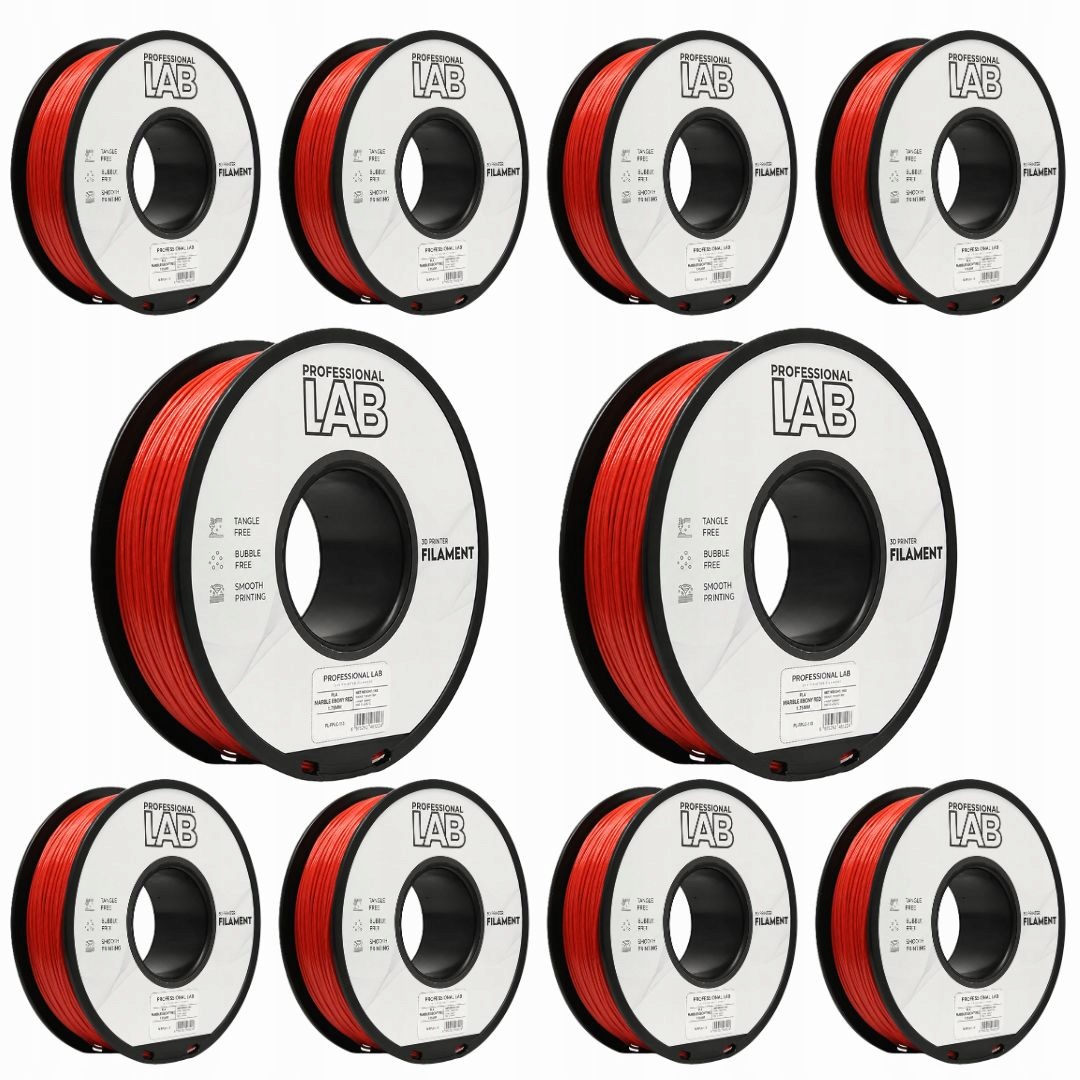 10 x Filament Pla Marble Brick Red Tehlový mramor Prof. Lab 1,75 mm 1 kg