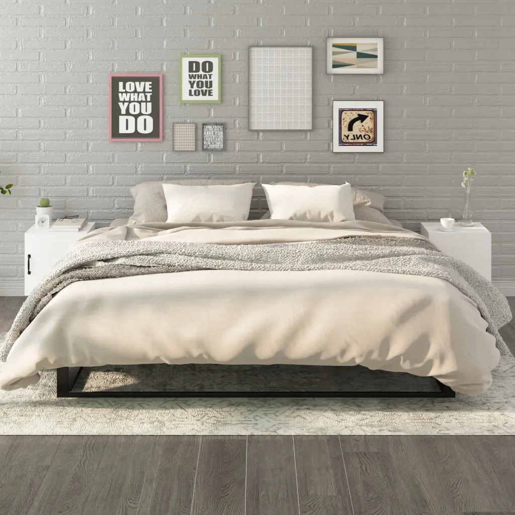 Petrashop Noční stolky 2 ks bílé kompozitní dřevo Bílá 812061