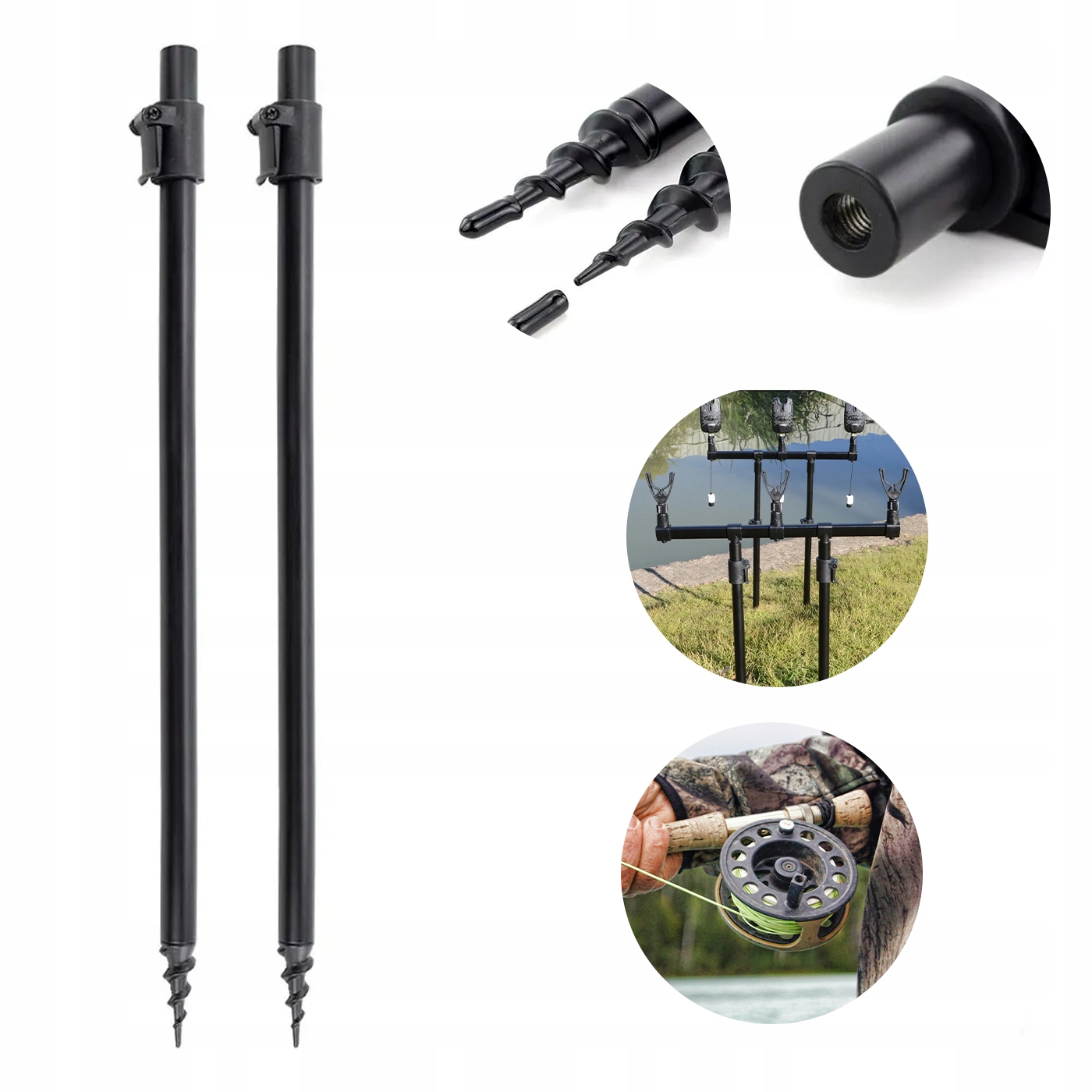 Stojan Na Pruty Držák Na Podpěru Šroubovací 2 Ks Tyč 50-90 cm Příslušenství