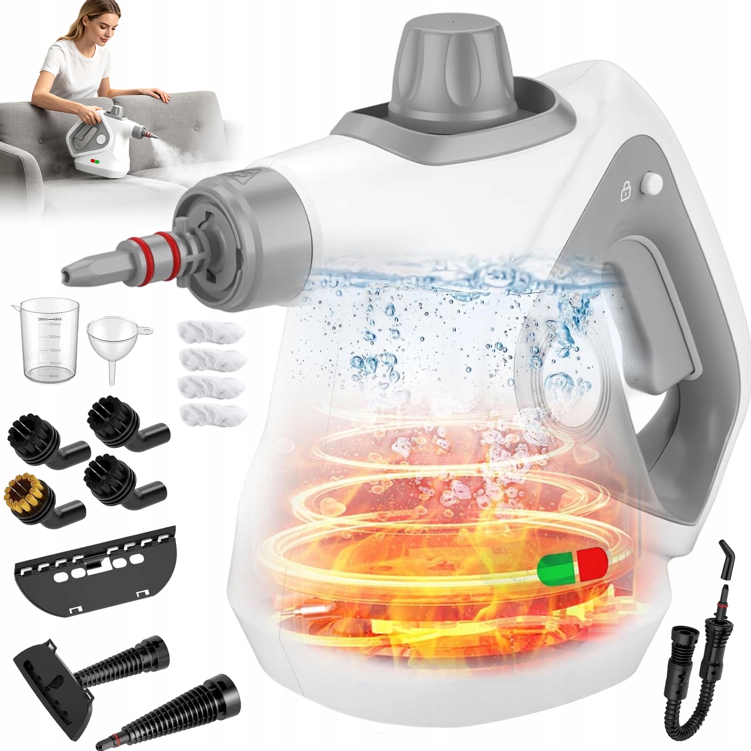 Ruční Napařovač 350 ML 1050 W 230 F Multifunkční Kuchyně Koupelna 15 Ks