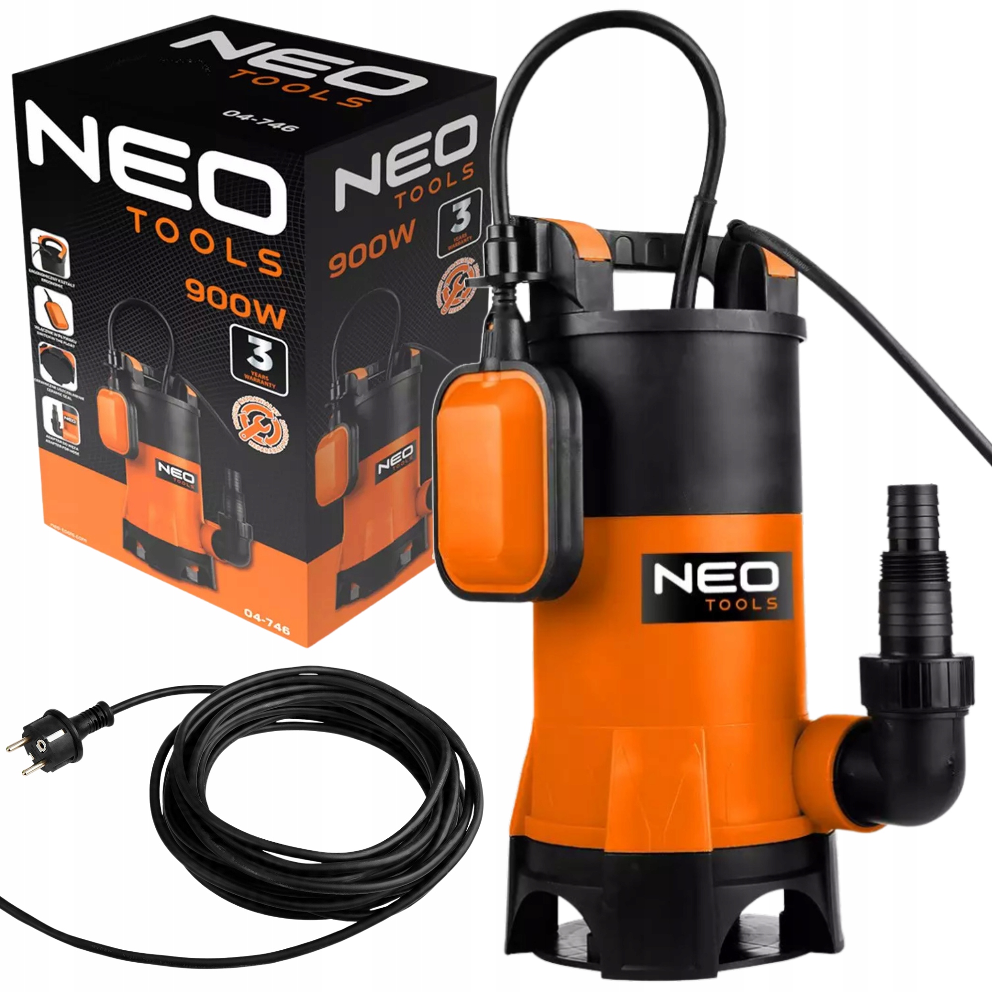 Pompa Zanurzeniowa Zatapialna do Wody Brudnej Czystej z Pływakiem 900W Neo