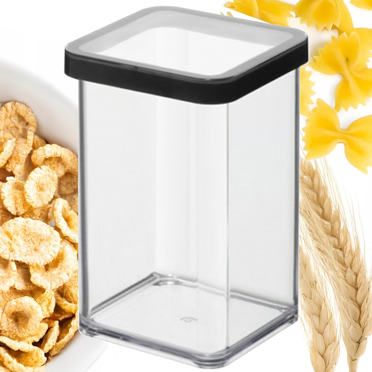 ROTHO POJEMNIK ORGANIZER NA ŻYWNOŚĆ ARTYKUŁY SYPKIE CZARNA OBWÓDKA 1L LOFT