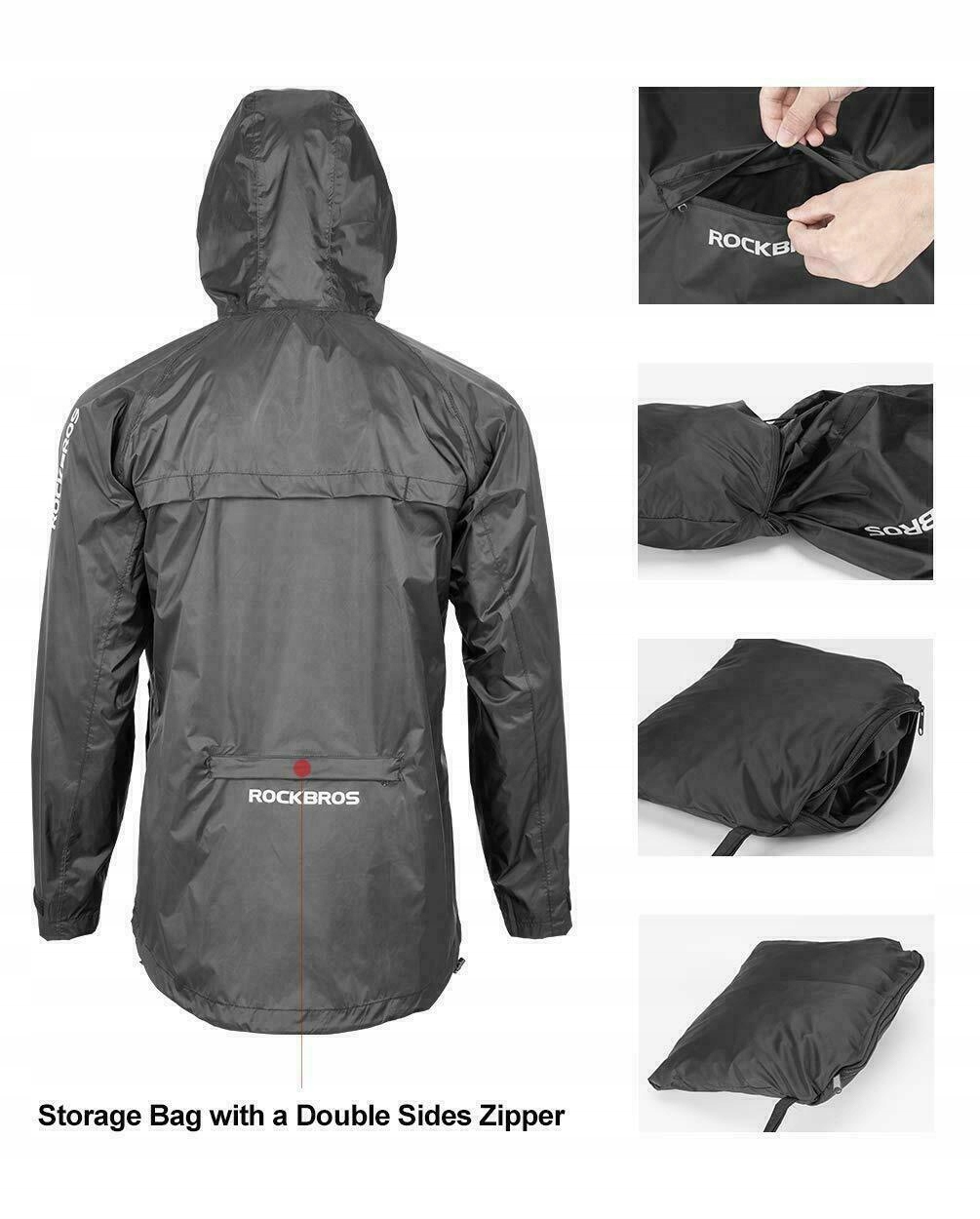 ROCKBROS Kurtka Przeciwdeszczowa Oddychająca 3XL Kod producenta YPY013BK3XL