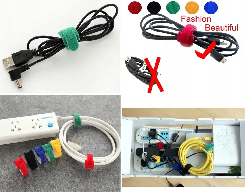 OPASKA RZEP paski organizer do kabli 15 sztuk Kod producenta Opaska rzep 15 sztuk