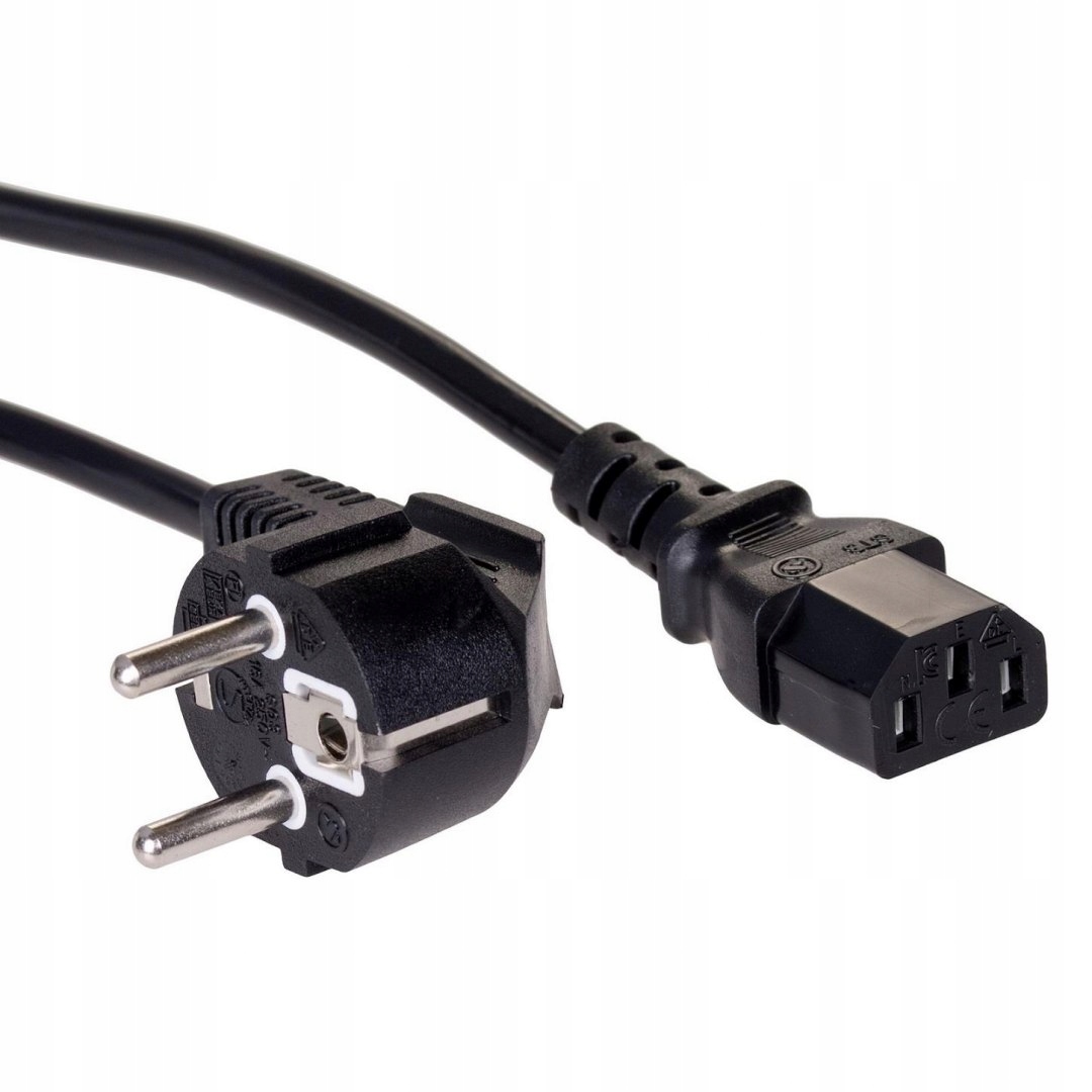 Kabel zasilający Akyga AK-PC-05A Cee 7/7 Iec C13 250V/50Hz 10A 5m czarny