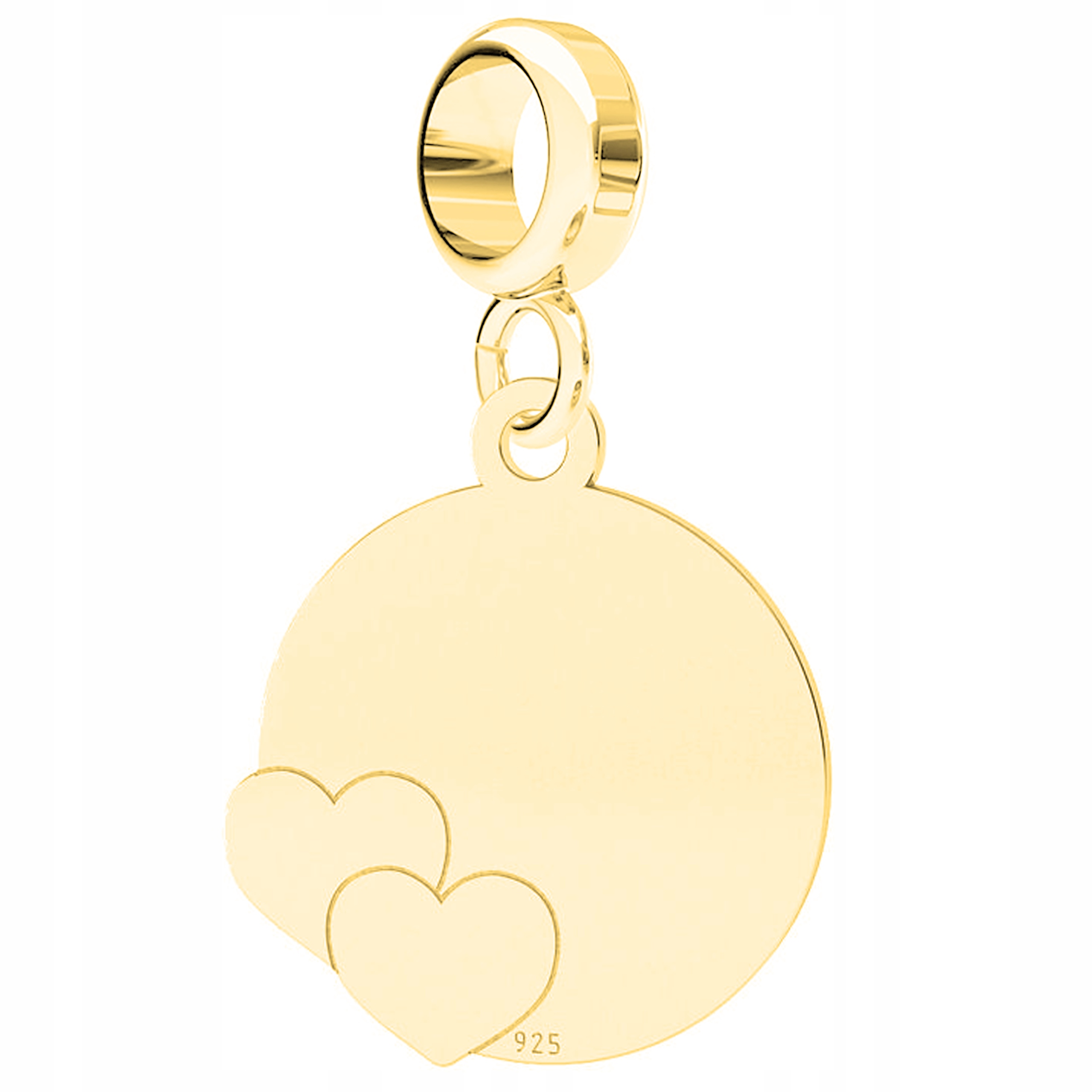 Charms Zlatý kulatý plech se srdíčky Srdíčka Srdce Stříbro 925