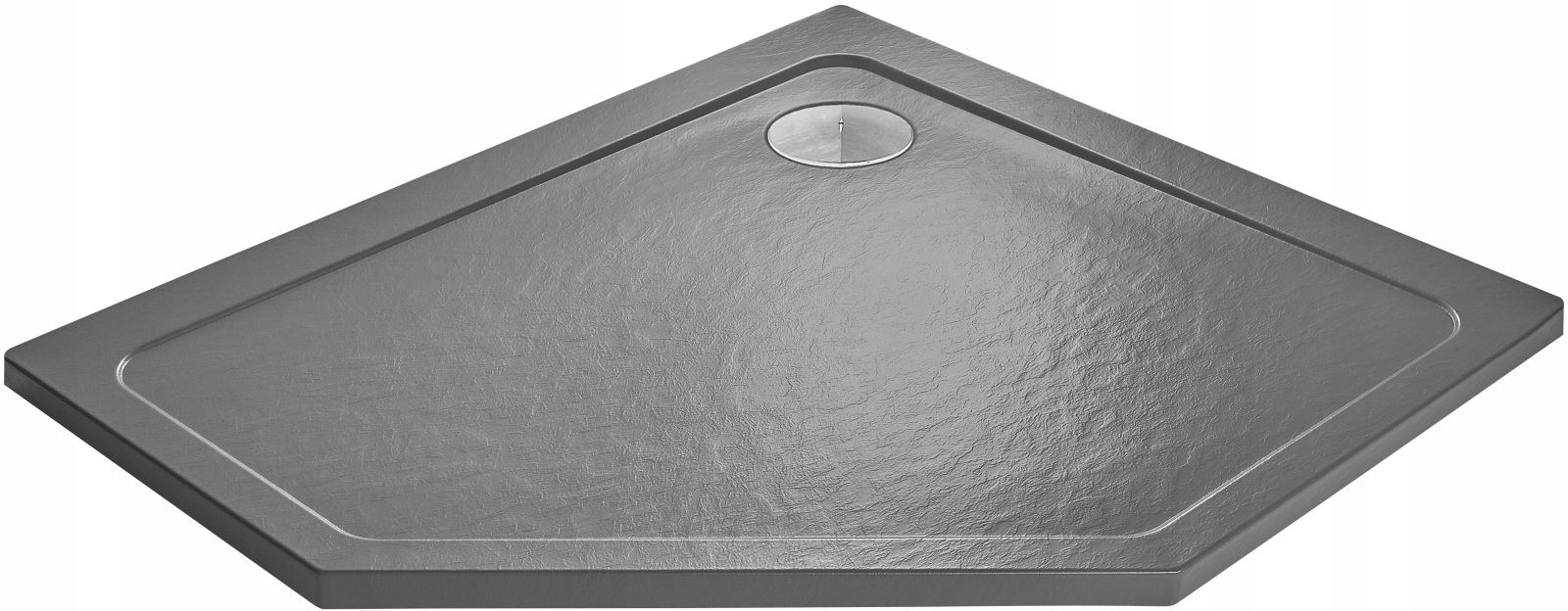 Brodzik wysoki akrylowy Doros Pt E Stone antracyt 100x80 Bez syfonu Prawa
