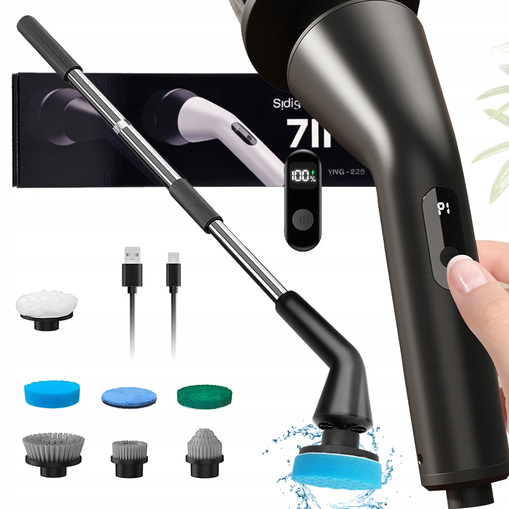 Levně Multifunkční Bezdrátový Elektrický Rotační Čisticí Kartáč 7V1