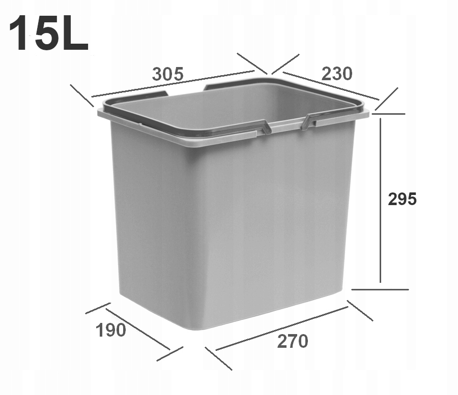 KOSZ segregator na śmieci do szuflady szafki 15L Rodzaj pojemniki do segregacji