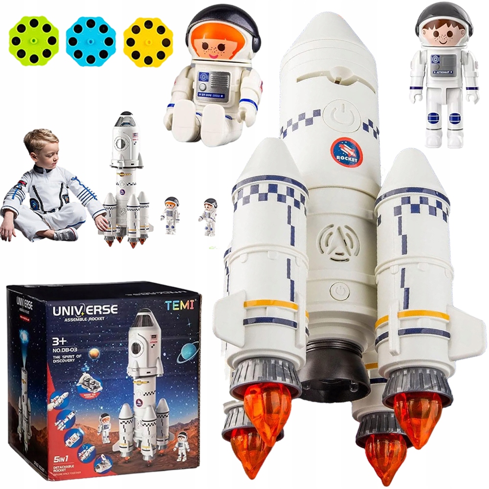 RAKIET WYRZUTNIA SYMULOWAĆ LAUNCHER ROCKET ODŁĄCZANY LAMPA PROJEKCYJNA 5W1