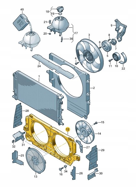 2E0121207J - Крышка вентилятора VW Crafter 2E