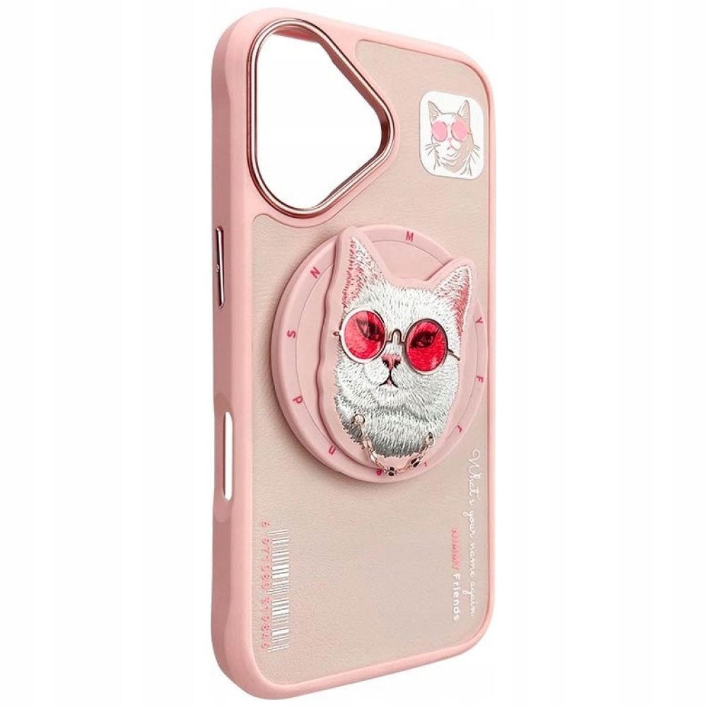Pouzdro pro iPhone 16 Nimmy – roztomilá kočka s brýlemi, ochrana, stylový vzor