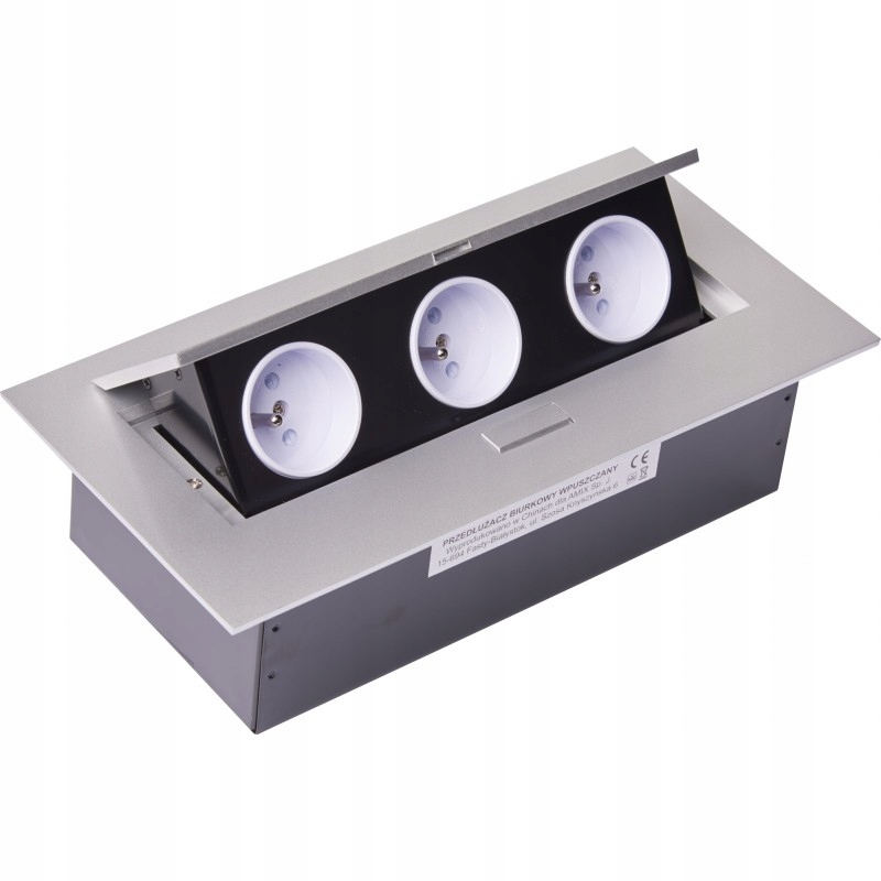 Prodlužovací Lišta Stolní Zapuštěná Alu K212/BK Stříbrná Amix Access