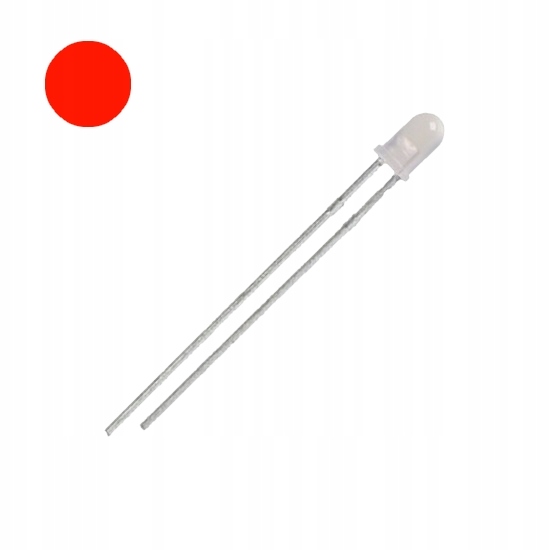 

10x Dioda Led 3mm Czerwona Matowa 150mcd Red