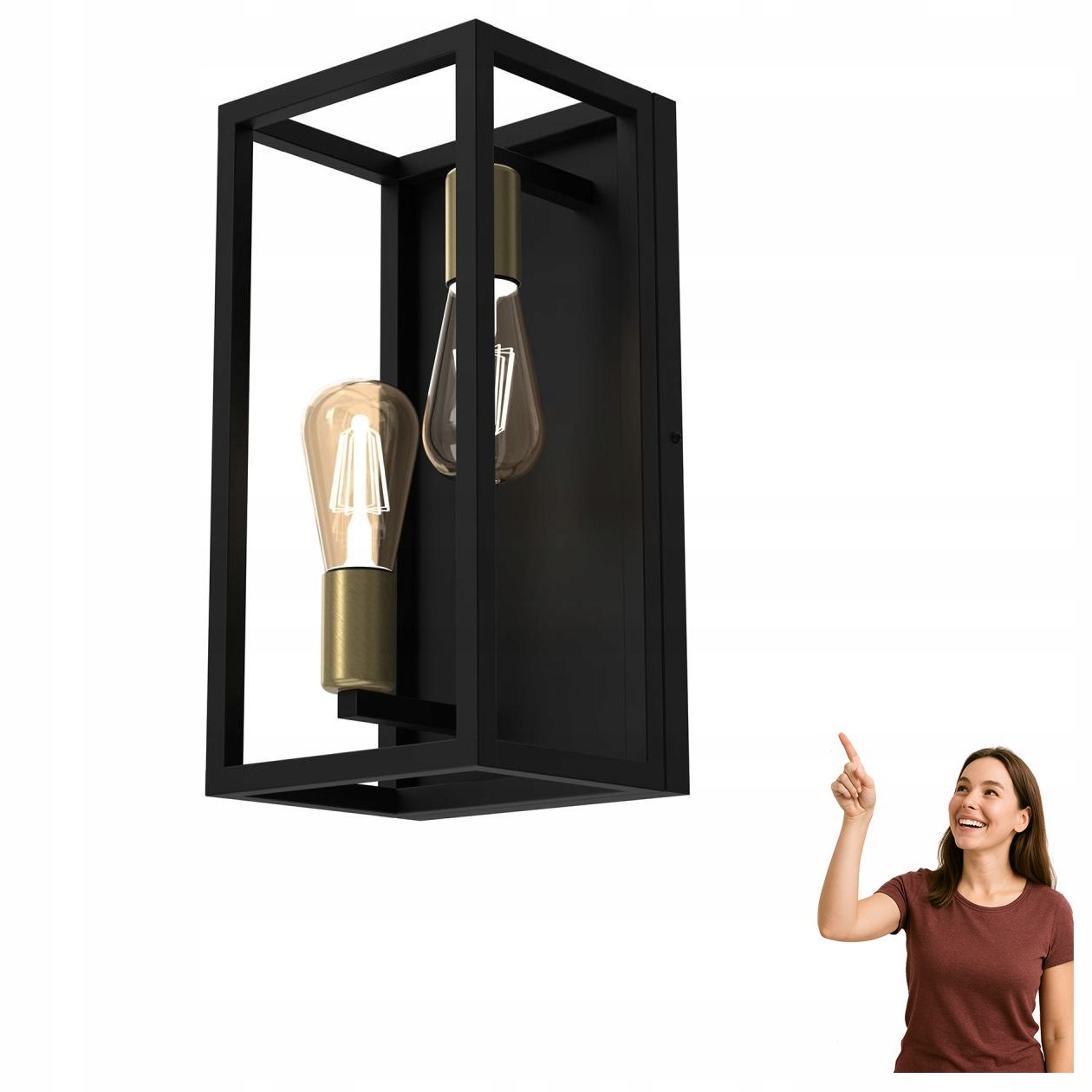 Obdĺžniková dvojbodová nástenná lampa Frame 4414 Luminex