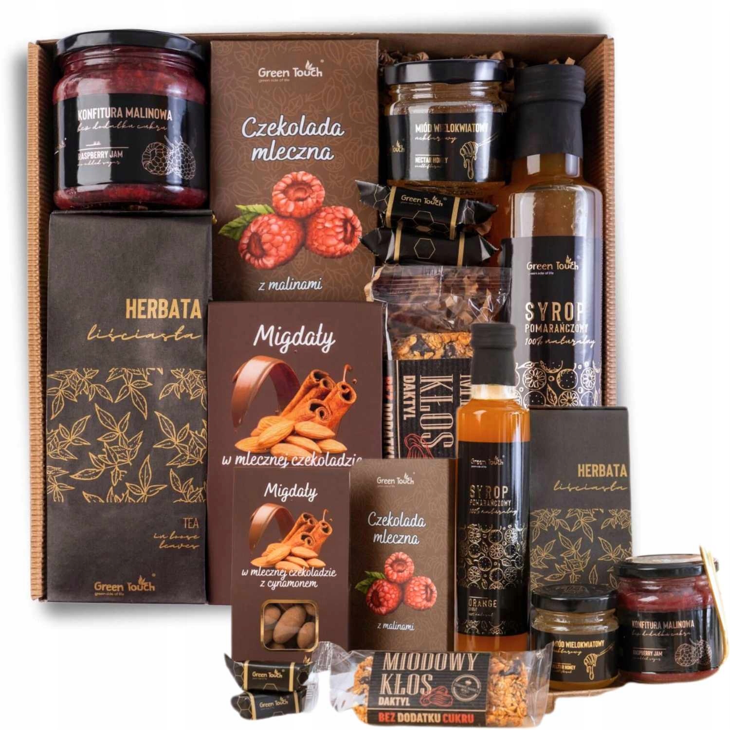 Kosz Prezentowy Zestaw Herbata Syrop Słodycze Na Wielkanoc Upominek