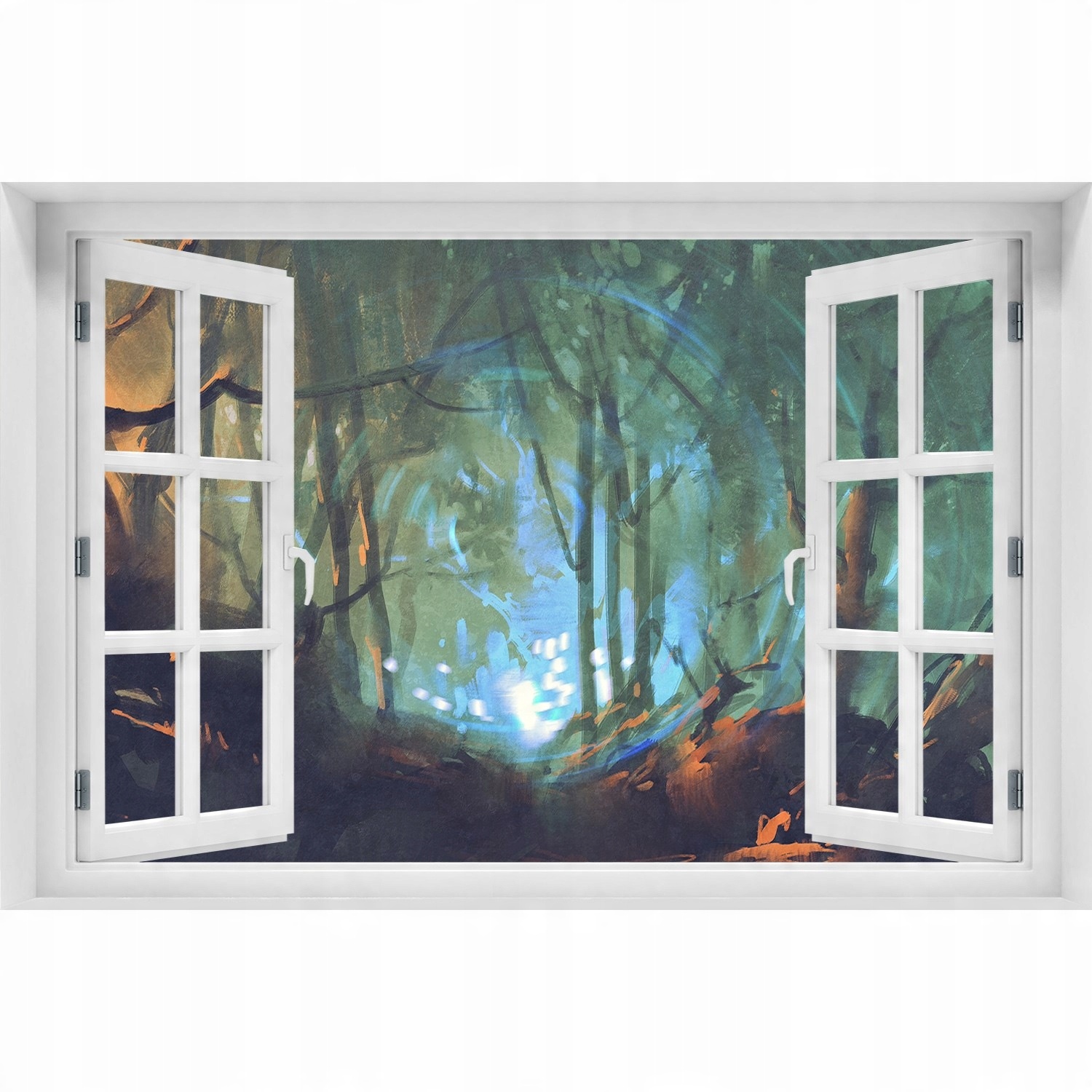 

3D Okno Naklejka na ścianę Mistyczny las 150x100
