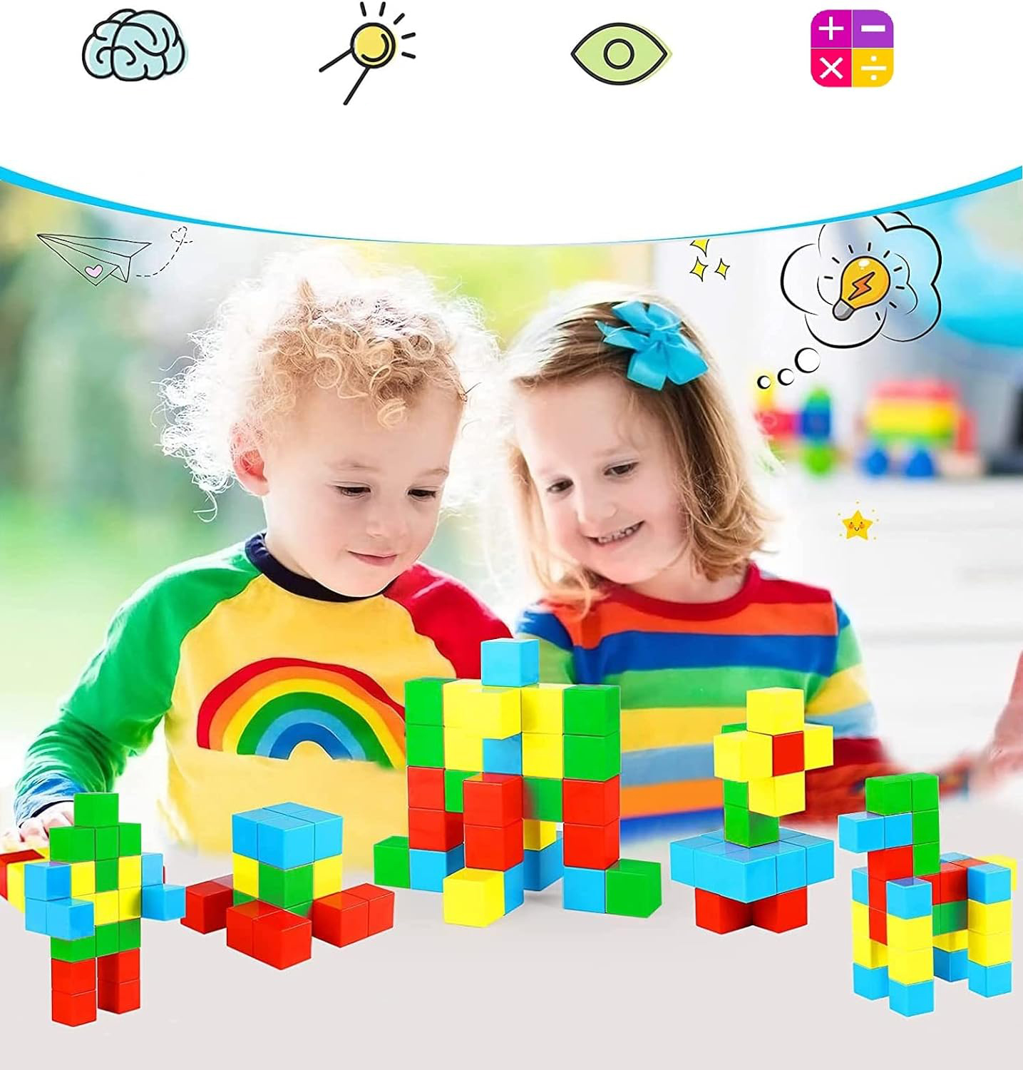 ZABAWKI MAGNETYCZNE DLA CHŁOPCÓW I DZIEWCZĄT, 24 SZT. KLOCKÓW MAGNETYCZNYCH Liczba elementów 24 szt.