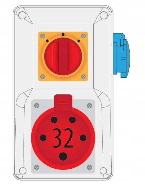 Spojka se zásuvkou 32A/5 1x250V L/p B.325/1/LP