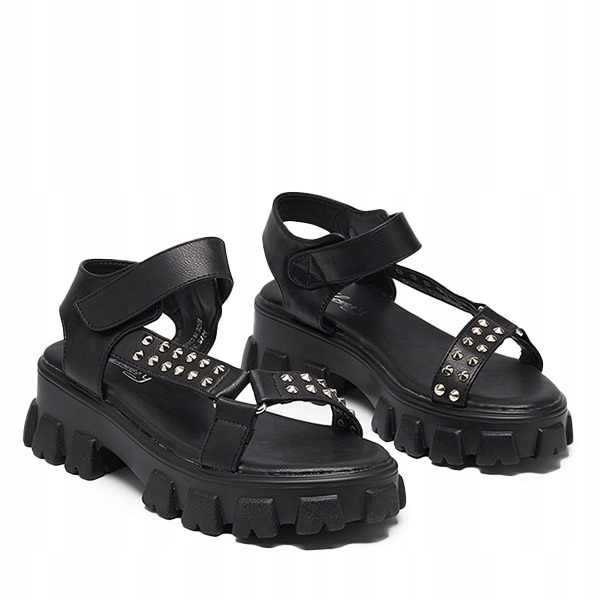 

Czarne Sandały Damskie Z Dżetami Lascita 38