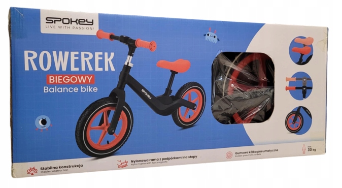 Rowerek biegowy dla dziecka Spokey 3-6 lat lekki 89x30x55 cm