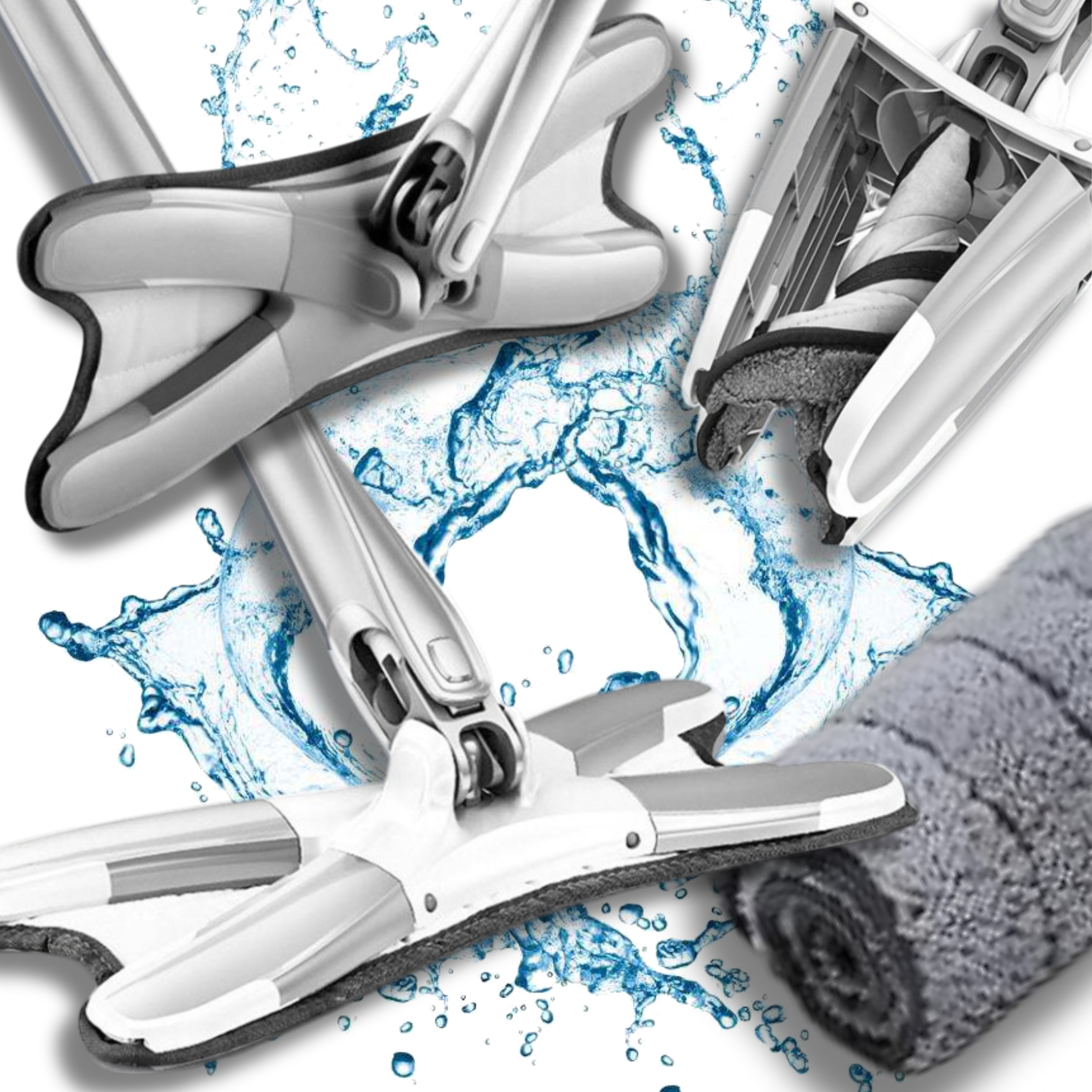 Levně Plochý Rotační Mop Mikrovlákno Pro Mytí Podlahy, Dlouhý Se Ždímačem